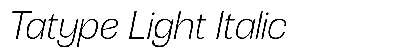 Tatype Light Italic